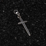 925 Sterling Silver Cross Sword Pendant Drop Earrings With Black Zircon Men Women Retro Unique Design Hypoallergenic Ear Jewelry