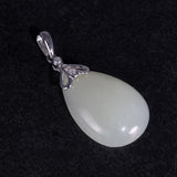 Natural Gemstone Jade Lucky Pendant Real Pure 925 Sterling Silver For Women Antique Retro Women Accessories 107