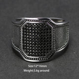 Solid 925 Silver Rings Cool Retro Vintage Turkish Ring Wedding Jewelry For Men Black Zircon Stone Curved Design Comfortable Fits