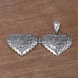 925 Sterling Silver Ladies Vintage Pendant Necklace Fashion Love Heart Openable Pendant Heart Shaped Female Jewelry