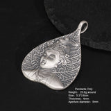 Sterling Silver 999 Vintage Pendant for Men and Women Bodhisattva Buddhist Religious Amulet Charm Necklace Fine Jewelry