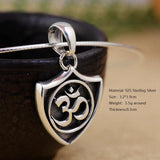 Buddism Real Pure 925 Sterling Silver Women Om Mani Padme Hum Pendant Amulet Handmade Floating Lockets Vintage Jewelry - GQTORCH Jewelry