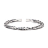 3pcs/set 999 Pure Silver Heart Sutra Twisted Cuff Bangle Ethnic Tibetan Buddhist Lucky Braided Fabric Bracelet Vintage Jewelry