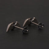 Solid 925 Sterling Silver Skull Angel Wing Stud Earrings for Men Women Punk Retro Street Gothic Ear Studs Creative Jewelry