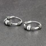 925 Sterling Silver Hoop Earrings for Women  Round Circle Retro Vintage Antique Style Women's Jewelry