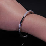 925 Sterling Silver Mobius Bracelet Cuff Bangle for Men Women 4mm Twisted Line Simple Retro Antiqued Wristband Bracelets - GQTORCH Jewelry