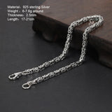 2.5mm Bracelet Real S925 Sterling Silver Braided Bracelet Handmade Vintage Punk Style Men's Viking Jewelry