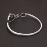 999 Pure Silver Lotus Open Ring Cuff Bangle Bracelet Jewelry Set for Women Vintage Style Buddhist Jewelry Gift for Mom Lady