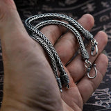 Vintage Real Pure 925 Sterling Silver Handmade Braided Chain Bracelet For Men Jewelry Viking Armband Nordic Chain - GQTORCH Jewelry