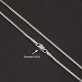 60/65cm Genuine 925 Sterling Silver Square Snake Bone Chain Necklace for Men Women Vintage Trendy Hiphop Jewelry Wholesale