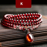 Wine Red Garnet Bracelets For Women Natural Gemstone 925 Sterling Silver Jewelry Fox Gourd Pixiu Snowflake Charm Best Gift Girls