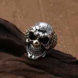 Sterling Silver 925 Clown Rings for Men Punk Skull Ring Personalized Gold Color Men Jewelry