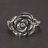 Vintage Thai Silver Cubic Rose Rings 100% Genuine 925 Sterling Silver Party Flowers Rings For Women Floral Elegant Jewelry