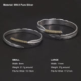 999.9 Pure Silver Bohemia Feather Cuff Bracelet for Men Women Retro Punk Vintage Wrist Open Bangle Party Jewelry Gift