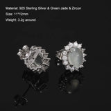 Clearance Sale 925 Sterling Silver Gemstone Earrings for Women Elegant Fashion Rose Gold Plated Topaz Jade Agate Zircon Earrings