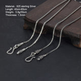 925 Sterling Silver Vintage Braided Sweater Chain Twist-off Detachable Men's and Women's Punk Jewelry Accessories