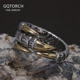 925 Sterling Silver Gothic Eagle Claw Ring for Men Women Opening Type Resizable Retro Punk Hip Hop Cool Motorcycle Biker Jewelry