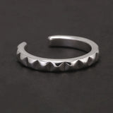 925 Sterling Silver Minimalist Retro Geometric Ring for Women Men Rivet Rings Opening Type Adjustable Punk Creative Jewelry Gift