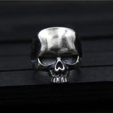 S925 Sterling Silver Vintage Thai Silver Skull Ring for Men  Cool Male Jewelry