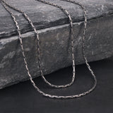 S925 Sterling Silver Bamboo Chain Necklace for Men Women 1.2mm Basic Niche Link Chain Necklace Simple Retro Fashion Jewelry