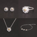 Little Daisy Earrings Korean Anti Allergy Small Sun Flower Fresh 925 Sterling Silver Studding Earrings pendientes mujer moda