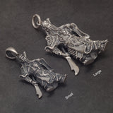 Real 925 Sterling Silver 3D Guan Gong Pendant Handcrafted Chinese God of War Vintage Amulet Unique Spiritual Protection Jewelry