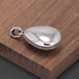 925 Sterling Silver Black Onyx Locket Pendant Necklace for Women Water Drop Frame Openable Pendants Fashion Vintage Jewelry