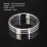 Real 925 Sterling Silver Smooth Glossy Lover Couple Rings for Men and Women Simple Circle Wedding Band Minimalist Jewelry