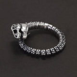 925 Sterling Silver Punk Dragon Bone Spine Ring for Men and Women Retro Gothic Hip-hop Opening Type Biker Jewelry Cosplay
