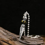 925 Sterling Silver Jewelry Vajra Talisman Pendant Natural Onyx Beads Six Words Engraved Om Mani Padme Hum For Men And Women - GQTORCH Jewelry