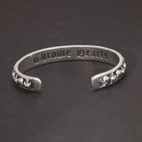 Women's 925 Sterling Silver Punk Rock Bracelet Bangle Full Skull Carved Solid Heavy Duty Cuffles Open Fine Jewelry