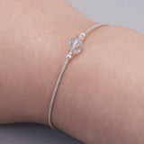 Handmade Birthstone Bracelet Girl Women 12 Months Natural Stone Braided Rope Friendship Bracelet Adjustable Minimalist Jewelry