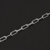 Solid 925 Sterling Silver 4mm Paperclip Link Chain Bracelet for Men Women Paper Clip Hand Chain Simple Fashion Punk Jewelry