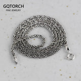 55cm S925 Silver Retro Craft Silver Jewelry Chain Men and Women Horsewhip Chain Clavicle Chain Necklace