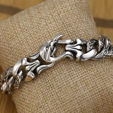 S925 Sterling Silver Auspicious Animal Charm Bracelets for Men Dragon Lion Tiger Head Vintage Punk Rock Delicate Jewelry