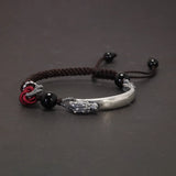 Real S925 Sterling Silver Dragon Bracelet for Men and Women Handmade Rope Woven Safety Bracelet Jewelry Gifts