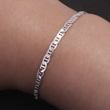 925 Sterling Silver Flat Mariner Chain Bracelet for Men Women 3mm Thin Bracelet Simple Classic Trendy Party Jewelry Gift