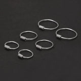 8,10,12mm 925 Sterling Silver Small Huggie Earrings Gold Plated Punk Thin Hoop Earrings Ear Bone Buckle Cartilage Helix Tragus