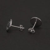 925 Sterling Silver Christian Stud Earrings for Men Women Prayer Hand Round Shaped Hip Hop Punk Ear Stud Fashion Retro Jewelry