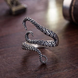 925 Pure Silver Retro Antique Octopus Finger Rings Fashion Personalized Opening Adjustable Women Rings Jewelry