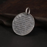 Real 925 Sterling Silver Antique Jewelry Pendant Necklace Bible Verse Praying Hands for Men and Women Round Shape