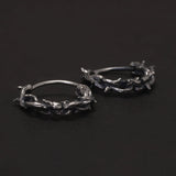 925 Sterling Silver Gothic Thorn Huggie Earrings for Men Women Punk Retro Cool Spiky Hoop Earrings Hip-hop Party Y2K Jewelry