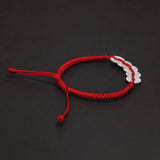 Handmade Braided Red Rope Lucky Bracelet Women Men 999 Sterling Silver Five Coins Money Wealth Charm Chinese Fengshui Jewelry
