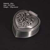 Vintage Alloy Jewelry Box Casket and Heart Shaped 9*7*4.5cm 6*6*3cm For Rings Pendants Necklace Gift Boxes