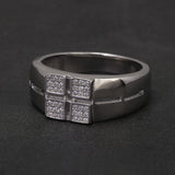 100% Sterling Silver Men Wedding Band Micro Inlaid Zircon Engagement Ring Fashion Eternity Promise Ring Luxury Designer Jewelry