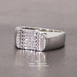 Sterling Silver Rings With Stones Simulated Diamond Anniversary Male Engagement Rings High Quality