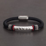 Genuine 999 Sterling Silver Six-character Mantra Bracelet Men and Women Magnetic Clasp Snap Woven Retro Buddhist Jewelry