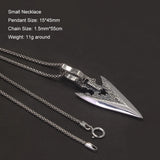 925 Sterling Silver Arrow Dart Pendant Necklace for Men Stone Spear Retro Fashion Punk Style Vintage Jewelry Gift Handmade