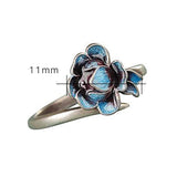 S925 Sterling Silver Retro Cloisonne Lotus Earrings for Women Fashion Ethnic Style Enameling Stud Earrings