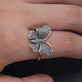 925 Sterling Silver Vintage Butterfly Ring for Women Fashion Finger Ring Ethnic Style Birthday Party Jewelry Gift